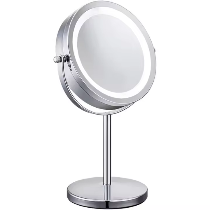 Espejo Maquillaje con Luz Luces Espejo Cosmético LED HD Doble Cara Aumento 1x/10x, 360° Rotación Redondo Cosmética Espejo Luminoso - 1