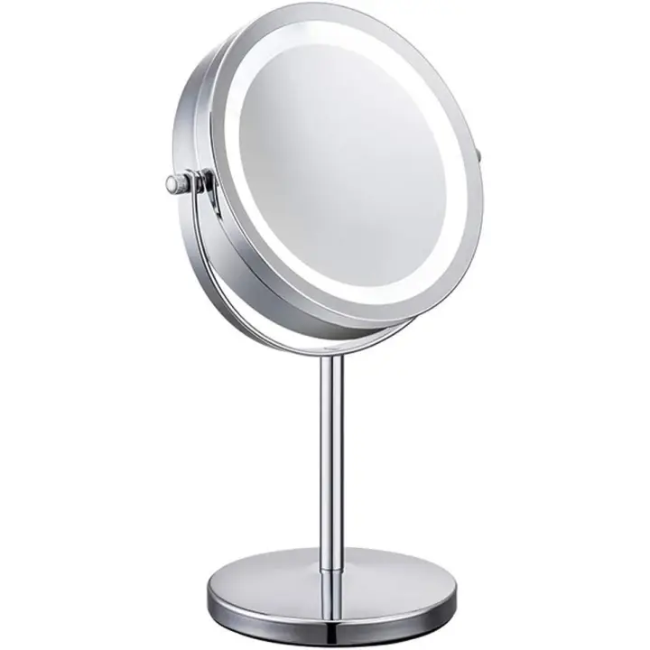 Espejo Maquillaje con Luz Luces Espejo Cosmético LED HD Doble Cara Aumento 1x/10x, 360° Rotación Redondo Cosmética Espejo Luminoso - 1