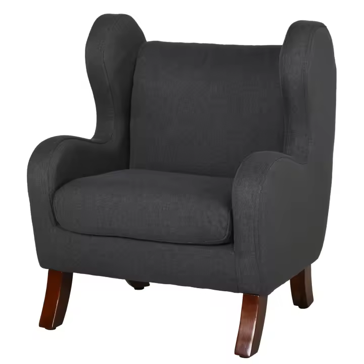 HOMCOM Sillón infantil Orejas Reposabrazos Grand Confort Asiento Acolchado respaldo Espuma de alta densidad Base de madera de caucho Lino Barnizado Gris - 1