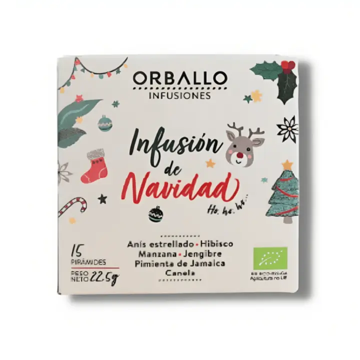 Infusión de Navidad - Sabe a Dulce Navidad - Orballo - Digestión Suave  - 12 Bolsitas Pirámides - 1