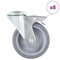 vidaXL Ruedas Giratorias Agujero Pasador y Frenos Dobles 100mm Almacén Útil Cantidad 4 unidades,  8 unidades,  12 unidades y mas - details 5