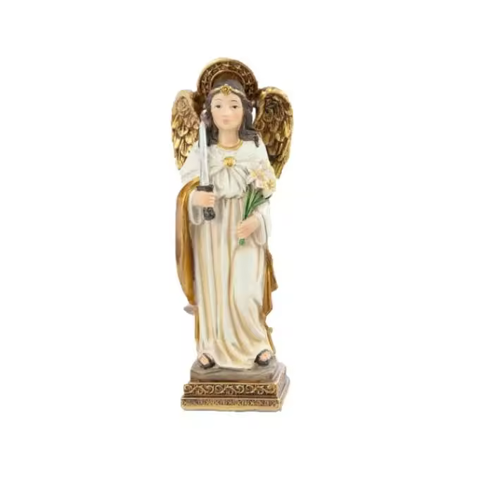 Figura Arcangel Uriel de resina pintado a mano de 11 cm - 1