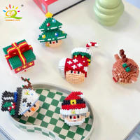 Bloques De Construcción DIY De Navidad HUIQIBAO MINI Con Santa Claus Cerdo De Navidad Yegua De Nieve Juguete De Bloques De Diamante Para Niños Y Adultos Regalo De Año Nuevo - details 1