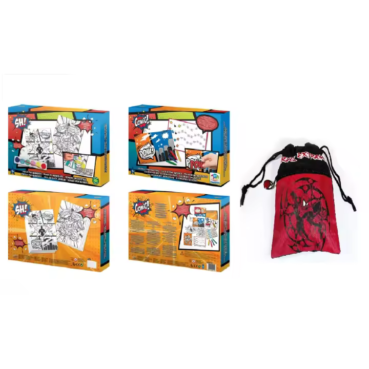 Pack Pinta Pegatinas y Números con diseños de Comic y Bolsa Portameriendas con diseños de Spiderman (8020) Divertido combo para la vuelta al cole. Ligero y fácil de llevar. Calidad al mejor precio. De acuerdo a la normativa CE - 1
