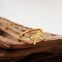 Anillos Redondos De Lazo Clásico Para Mujeres Y Niñas 18K Plateado Impermeables Tres Tamaños Joyería Chic Atractiva De Moda - details 4