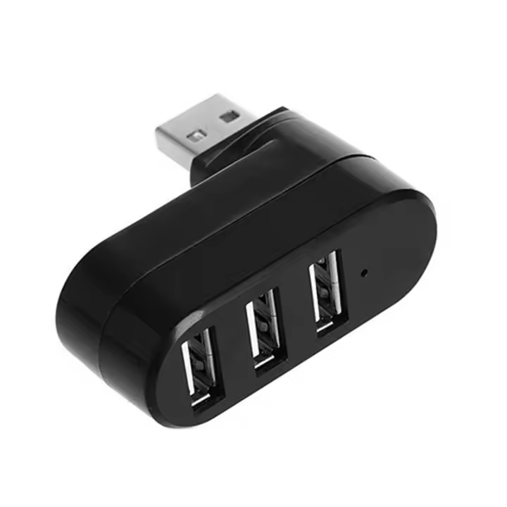 Concentrador mini USB 2.0 de tres puertos, base de expansión giratoria de tres puertos de 7 palabras, divisor USB para portátiles - 1