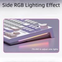 Langtu Teclado Mecánico LT84 RGB Triple Way (2,4G/Bluetooth/Cable)-Teclas Hot-Swap, Diseño Compacto 75%, Perfil OEM y Estructura Gasket, Compatible con PC/Mac; para Oficina/jugadores (Morado) - details 4