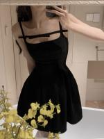 Vestido Corto Elegante De Verano Para Mujer Estilo Coreano Suelto Con Tirantes Solido Vestido De Fiesta Noche A-Line Zipper - details 7