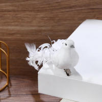 Pájaros Artificiales De Pluma De Espuma Blanca Doves Mini Decoración De Pájaros Para El Jardín Y Artesanía - details 7