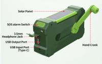 Radio de emergencia de 10 000 mA, generador de manivela multitifción, linterna solar, Radio meteorológica AM/FM portátil (apta para Cortes de Energía de emergencia, use en Exterior) - details 9