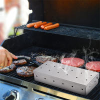LMETJMA Caja De Fumador Para Barbacoa a Gas O Carbón Acero Inoxidable Caja De Humo Para Asar Con Maderas JT43 Resistente Al Calor Fácil De Limpiar - details 3