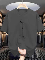 Camiseta De Verano Para Hombre Algodón Puro 100% Estilo Casual Ajuste Suelto Tallas Grandes Con Patrón De La Landing En La Luna Cuello Redondo Manga Corta - details 5