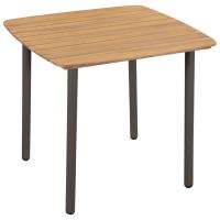vidaXL Mesa de jardín madera maciza de acacia y acero en dimensiones 80 x 80 x 72 cm/150 x 90 x 72 cm | estructura resistente ideal para salón dormitorio o estudio - details 0