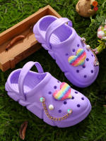 Clogs Casuales Para Niñas Con Decoraciones De Corazones Secado Rápido Ligeros Y Antideslizantes Adecuados Para Baños Internos Y Externos - details 5