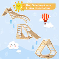 Escalera de Madera, Arco de Trepá, Juego de Trepá de Madera 8 en 1 multifuncionales-Con Tobogán, módulo de Trepá, barco balancín y Tienda de campaña - múltiples variaciones de formas para el juego Creative y el movimiento. - details 4