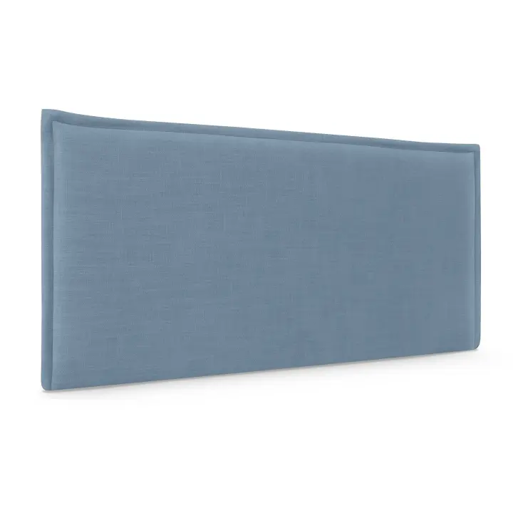 DHOME Cabecero de Lino Natural Liso con Ribete Cabezal Tapizado Cama Dormitorio Moderno Top Trending (Azul Lino) - 1