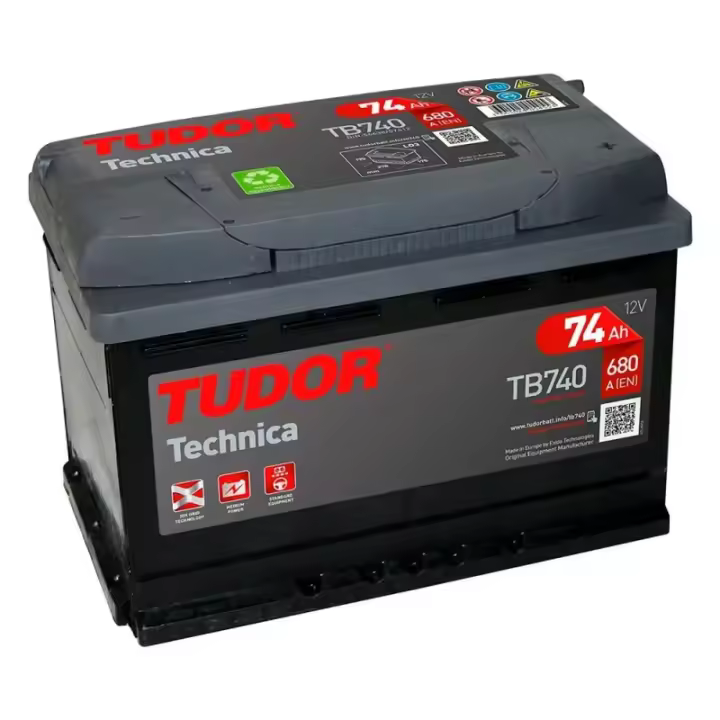 Batería para coche Tudor 74Ah 680A TB740 - 1