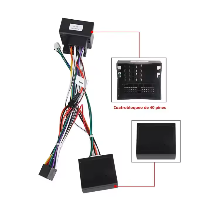 Adaptador De Cable Quadlock 40 Pines Canbus Para Coche Android 16 Pines Conector Harness Para VW Golf Mk5 MK6 Passat B5 B6 B7 Leon Octavia 2 - 1