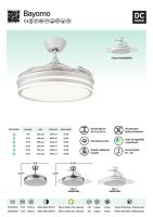 FABRILAMP VENTILADOR BAYOMO 72W 6120LM CUERO 3 ASPAS DESP. 32/47X49/108D.3 COLOR.MOTOR DC.REMOTO Ref. 142591414 - details 0