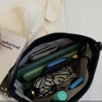 Bolso de hombro de cuero PU para Mujer, Bolsa de mano de gran capacidad, de lujo, Simple, de Color sólido, informal, de viaje, para Compases - details 4