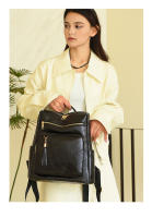 Nueva mochila de cuero, estilo retro, informal, de gran capacidad, con múltiples compartimentos para Mujer - details 13