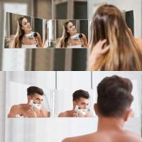 Espejo De Maquillaje Plegable Con Tres Espejos De 360 Grados Telescopio Para Autoestilización Coloreado De Cabello Y Peinado DIY Corte De Cabello - details 8