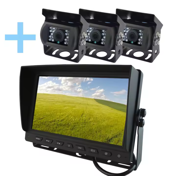 Kit de cámara de aparcamiento Yatek Pantalla AHD 9" + 3 cámaras 1080P de visión trasera para aparcar Yatek - 1