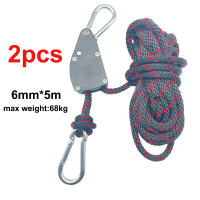 2pcs Cuerda De Atado Para Tienda De Campaña 6mm 5m Resistente Al Viento Con Cierre Ratchete Y Anillo De Ancoraje Accesorio De Tenda - details 0
