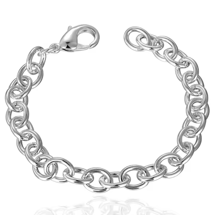 925 Sterling Silver Lobster Clasps Chain Bracelet for Women Men Jewelry - 1