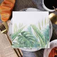 Napkins Coloridos Con Estampado De Plantas Verdes Papel De Toalla De Madera Pura 2 Capas Tamaño 33x33cm Para Té De Tarde - details 6