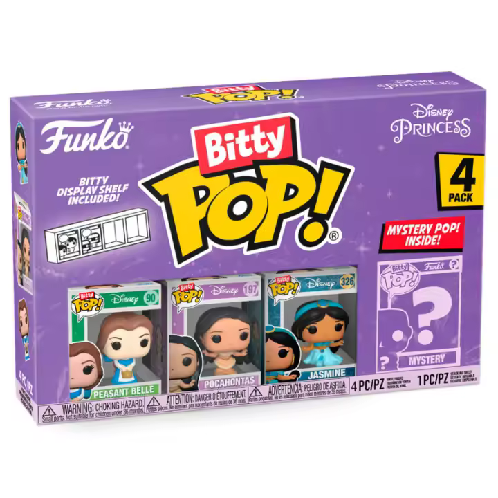 Blister 4 figuras Bitty POP Disney Princesas BellaFigura  Coleccionable - Idea de Regalo- Mercancia Oficial - Juguetes para Niños y Adultos - Movies Fans - Muñeco para Coleccionistas y Exposición - 1