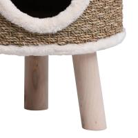 vidaXL Casa para gatos con patas de madera 41 cm hierba marina - details 6