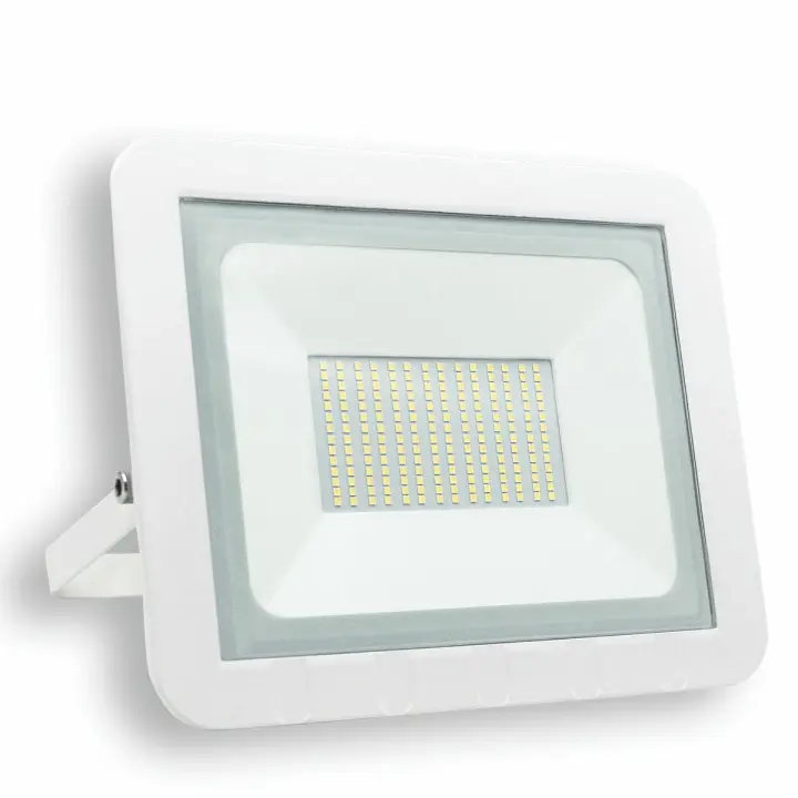 PROJETOR LED PLANO BRANCO MATEL IP65 100W FRIA - 1