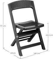 PRO GARDEN Silla plegable antracita modelo Asso 77 x 48 x 47 cm - details 2