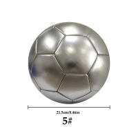 Bola De Fútbol Oficial Tamaño 5 PVC Dorada Y Plateada Para Entrenamiento De Equipo Juego Al Aire Libre Match - details 1