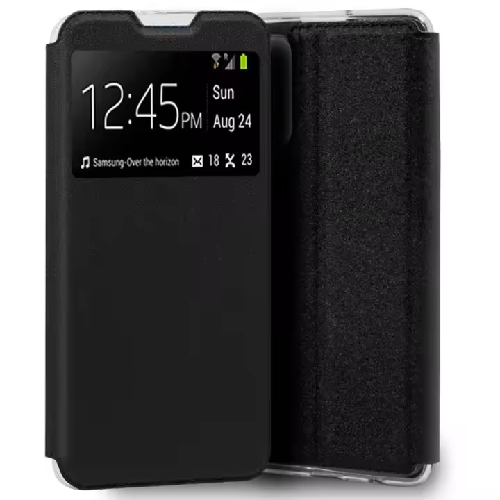 Funda Libro Soporte con Ventana para Realme Narzo 50 5G color Negra - 1