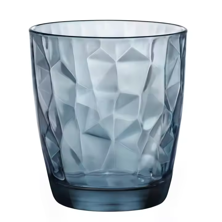 Bormioli Luigi Caja 6 Vasos Bajos Luigi Bormioli Diamond 39CL Vidrio Azul Facil de Limpiar - 1