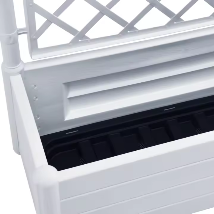 vidaXL Jardinera con enrejado PP blanca 100x43x142 cm - 1