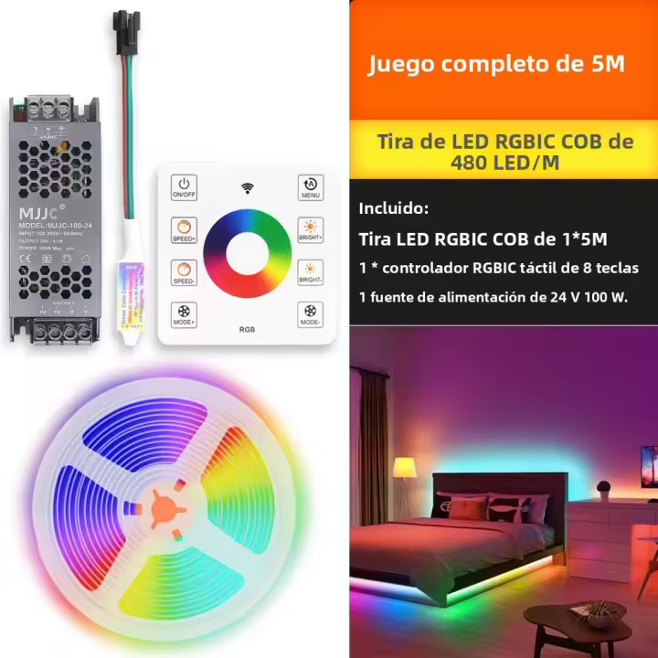 Tira De LED RGBIC WS2811 COB 24V 5M 10M 20M 30M Luz Fluyendo Como Agua Para Decoración De Habitaciones Cinta De Diodos Electrónicos - 1