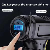 Bomba de Aire Portátil  120W Inalámbrica/Cableada Inflador de Neumáticos Digital para Coche Bicicleta Bolas Tipo de Enchufe: PUMPS - details 8