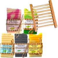 Antiarrugas. 5 Jabones Artesanos Naturales. + Jabonera Madera. PumarShop Cinnia Natura. Leche de Cabra, Rosa Mosqueta y Centella Asiática, Azahar, Carbón Activo y Aloe Vera.🛑 [en caso de falta de stock de alguno, se sustituirá por otro similar - details 0