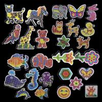 Plantillas De Puzle Pixel Art Para Hama Bolas 5mm Con Tweezers Plásticos Blancos Para Crear Juguetes 3D Regalo Para Niños - details 0