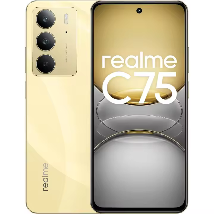 Realme C75 4G Teléfono 8+128GB, Protección de Vidrio Blindado IP69, Batería de Larga Vida de 5828 mAh, Pantalla de Alta Definición Completa de 6,72 Pulgadas, Oro (Sin Adaptadores) - 1