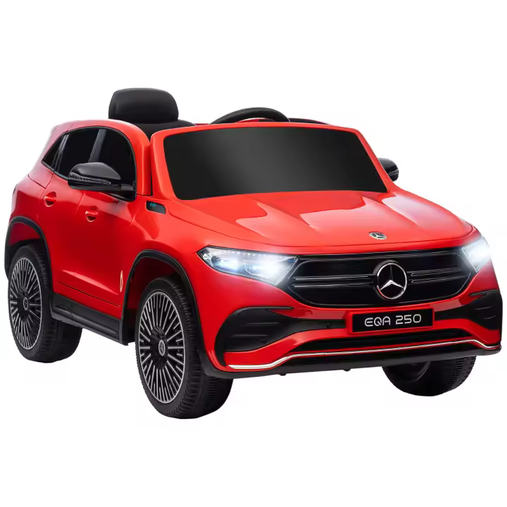 HOMCOM Coche Eléctrico para Niños Mercedes-Benz EQA Coche de Batería 12V con Control Remoto Música Bocina Velocidad 3-8 km/h para Niños de 3-8 Años 111,5x69x52,5 cm - 1