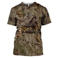 Camiseta De Verano Para Hombre Casual Camuflaje 3D Con Animal Salvaje Quick-Drying Camiseta Corta De Cuello Redondo Para Exterior - details 1