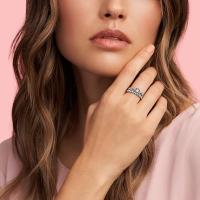 Pandora DE LA Mujer DE LA Firma DE LA Princesa Tiara Corona Cubic Zirconia Anillo de Plata, Viene con El embalaje de Caja De Regno original. - details 0