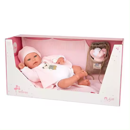 MUÑECO REBORN ARIAS 45CM IARE MANTA/PELUCHE/BOLSA - 1
