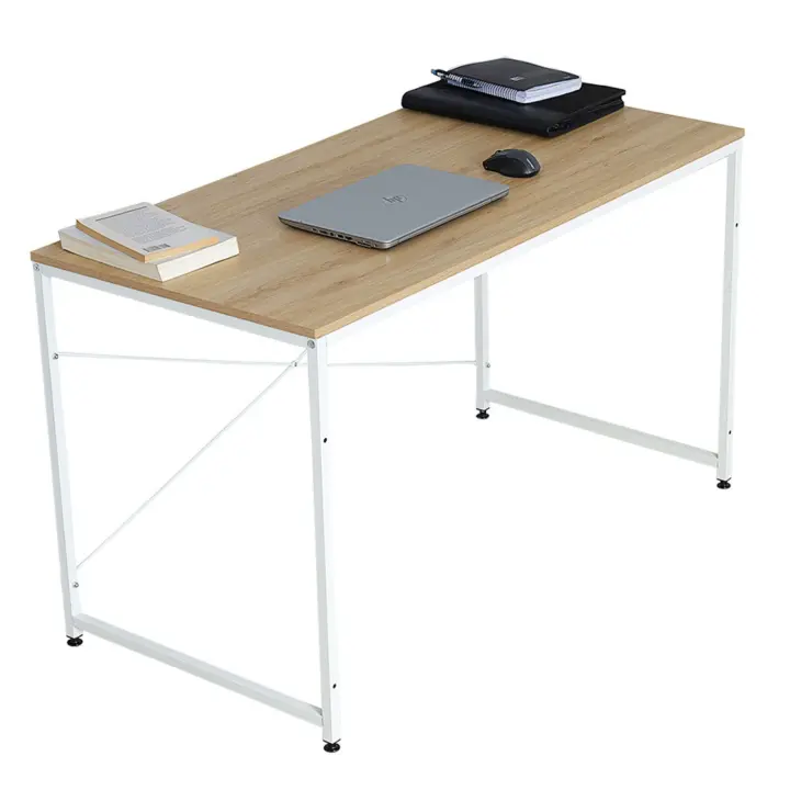 Mesa Escritorio Director de Oficina Estilo Nórdico en Blanco y Taupe 120x72x60 cm - 1