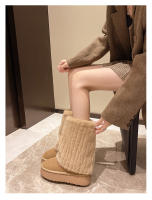 Botas De Nieve Para Mujer Con Aumento De Altura Y Suela Gruesa 2024. Botines De Invierno Con Forro De Peluche Y Algodón Espeso. Material De La Parte Superior PU. Botas De Media Caña. - details 19