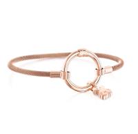 S925 sterling silver bear decorative ring & wire braided bracelet European and American fashion exquisite braided bracelet simple and versatile women's silver jewelry - details 14
